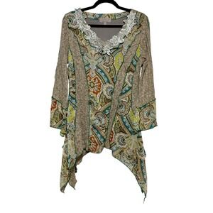 Pretty Angel Fairycore Boho Tunic Top Womens Size S Cottagecore Lagenlook Hippie